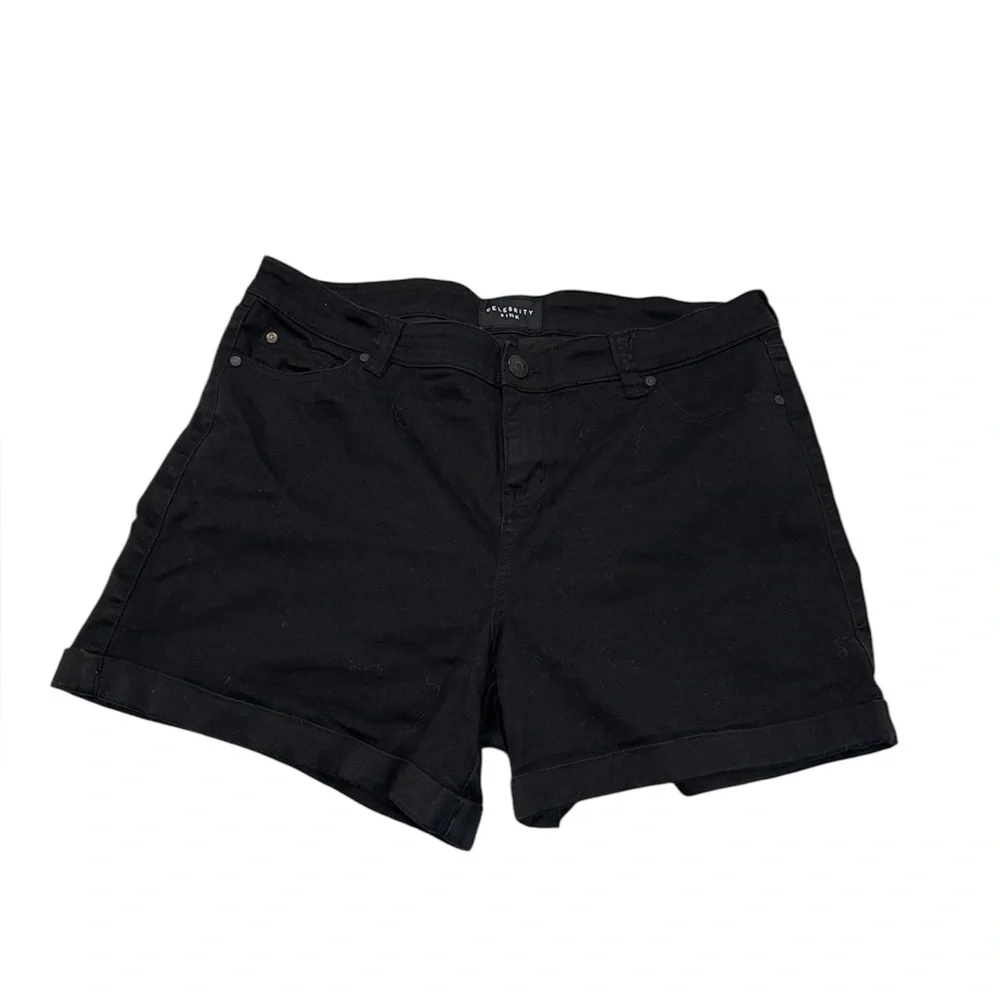 Celebrity Pink women’s Black Jean Shorts Size 14 - Picture 3 of 13
